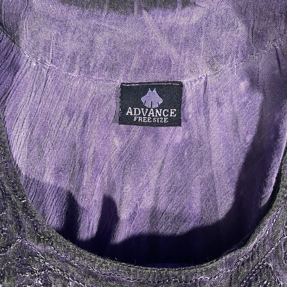 Advance Apparels TieDye Halter Dress Pleated FairyGrunge Purple Black Women's OS - Picture 3 of 7